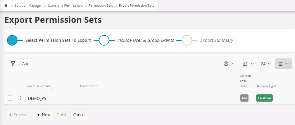Export Permission Set