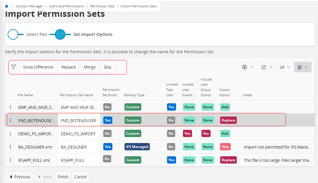 Import Permission Set