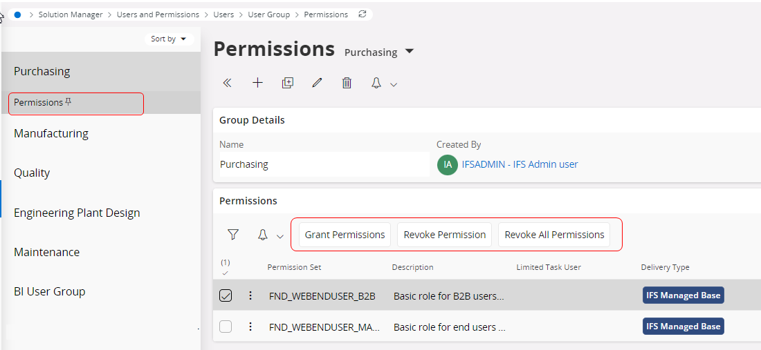 Grant Permission Sets to Users Page