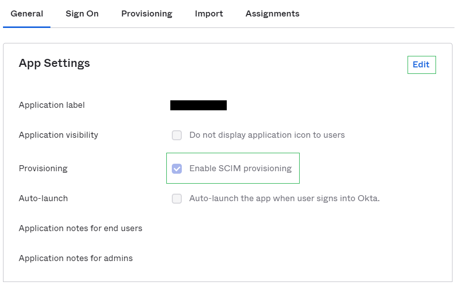 Okta application