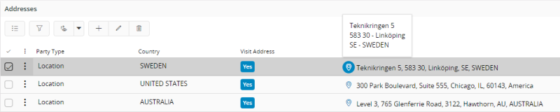 Address Field List