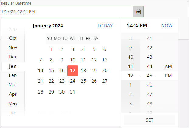 Date Time Picker - Date and Time