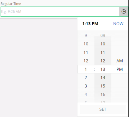 Date Time Picker - Time